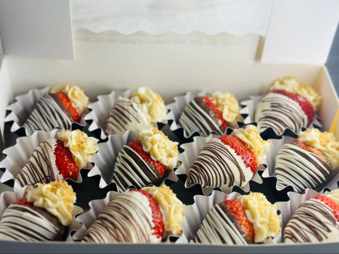 Cole's Custom Cheesecakes - Boxed Cheesecake Filled Chocolate Covered Strawberries