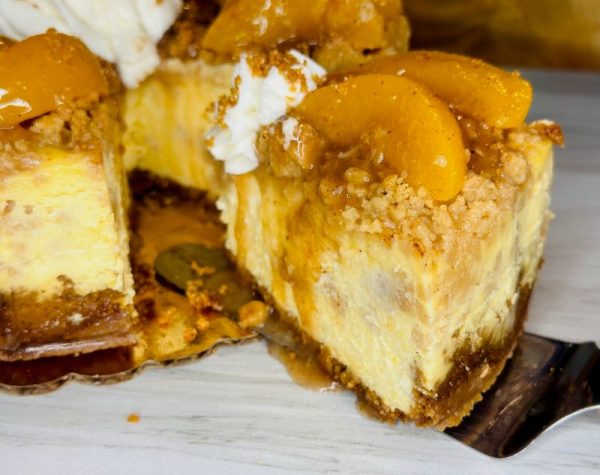 Cole's Custom Cheesecakes Peach Cobbler Cheesecake