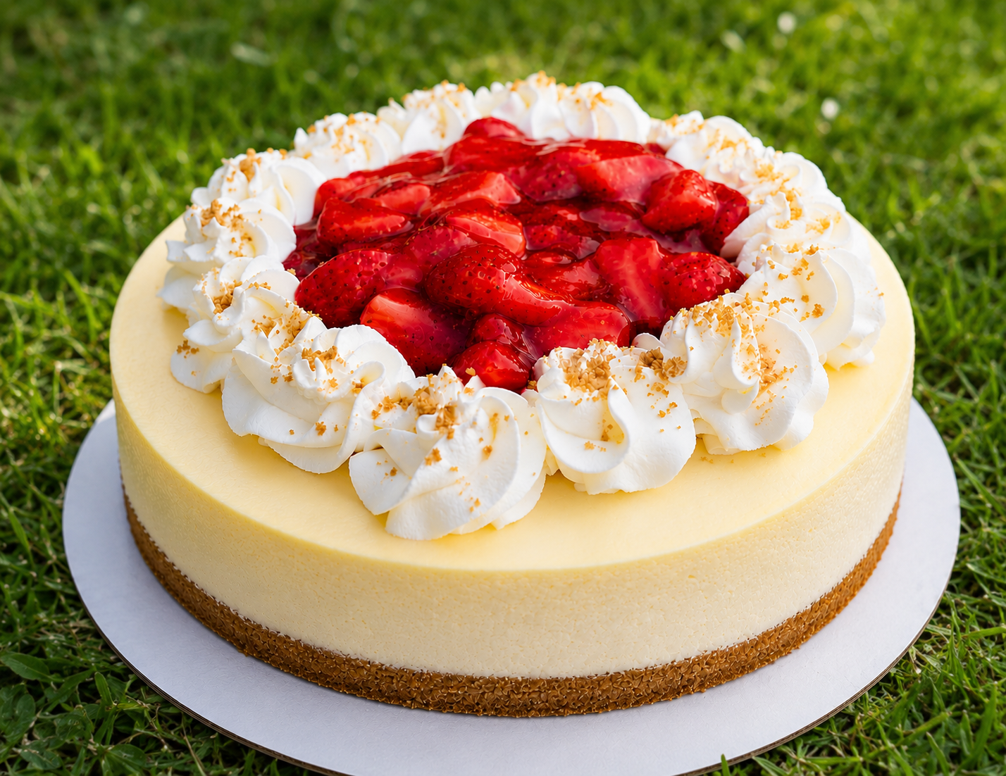 New York Style Strawberry Cheesecake